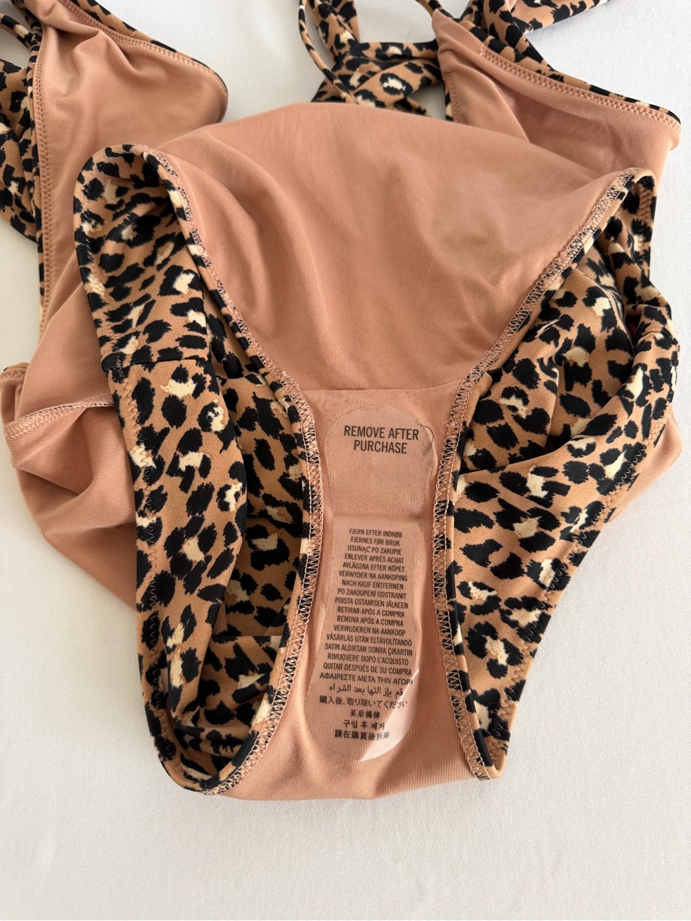 Aerie Full Coverage Leopard Print One Piece Wrap Swimsuit Size M - Picture 5 of 7